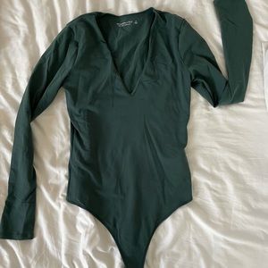Abercrombie Long Sleeve V Neck Bodysuit